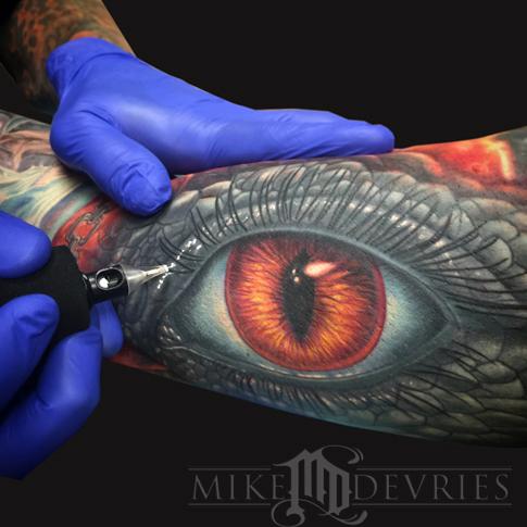 Mike DeVries - Reptile Eye Tattoo